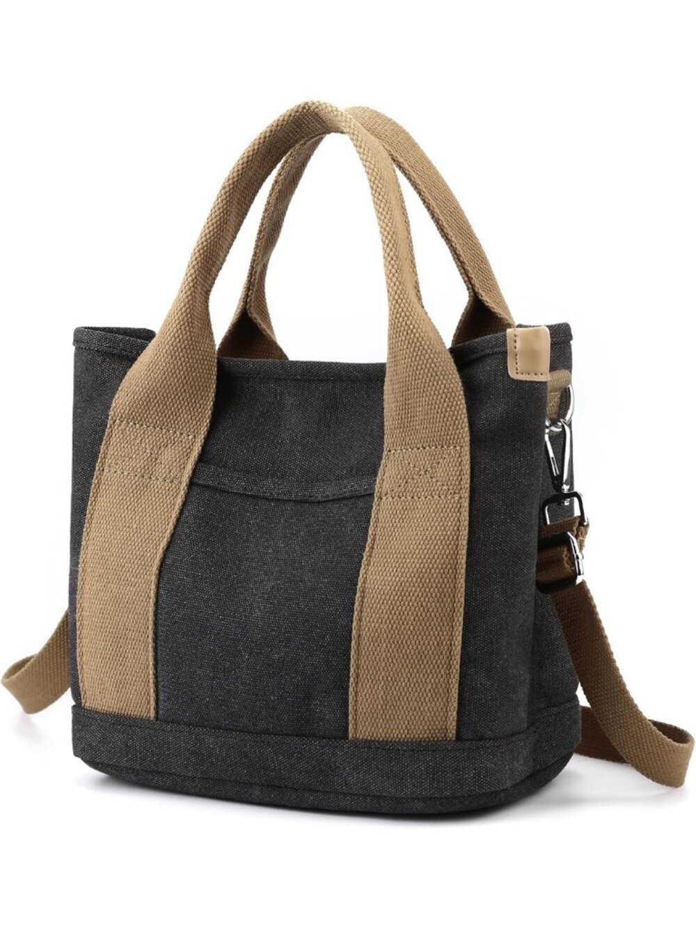 Stylish Small Canvas Tote Bag with Zipper - Versatile Crossbody & Shoulder Bag